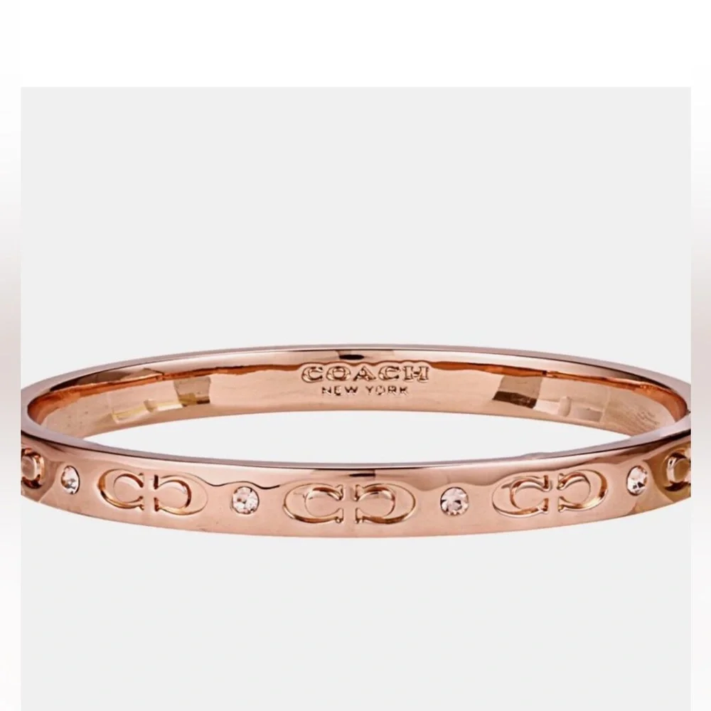 Coach Rose Gold Signature Hinged Bangle - Picture 3 of 4